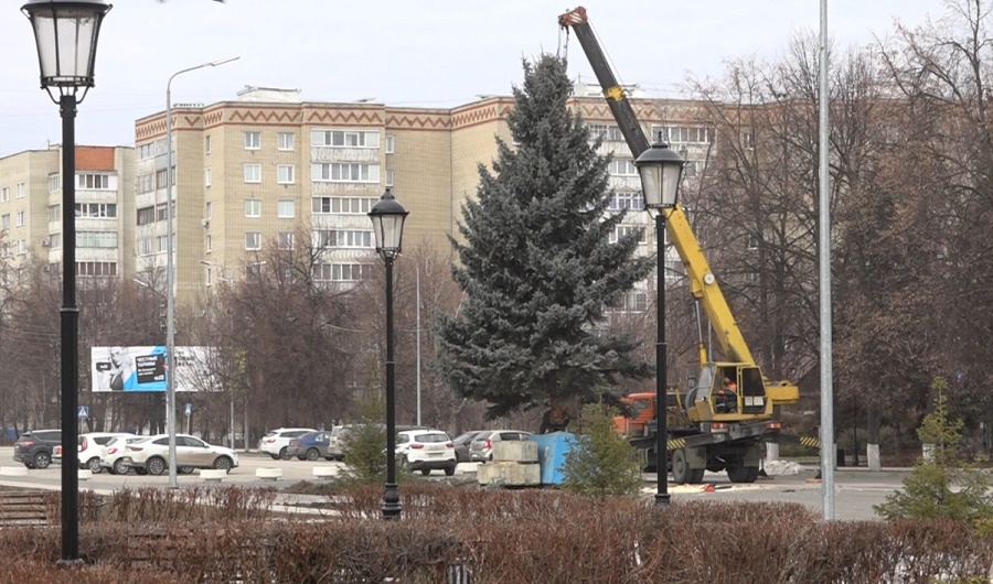 
		
		В центре Кузнецка установили главную городскую елку
		
	